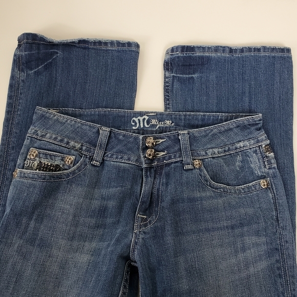 Miss Me rhinestone studded flare JP4221R jeans size 28 - Picture 12 of 15